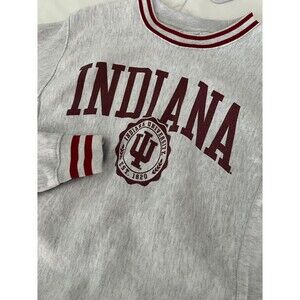 Champion Vintage Indiana University Reverse Weave Crewneck Stripes Size Small